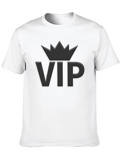 VIP Crown Graphic Tee - Premium Black Cotton Shirt