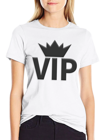 VIP Crown Graphic Tee - Premium Black Cotton Shirt