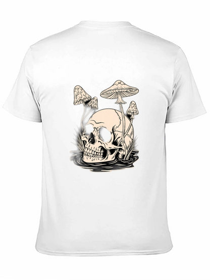 Skull and Mushroom Graphic Tee - Black