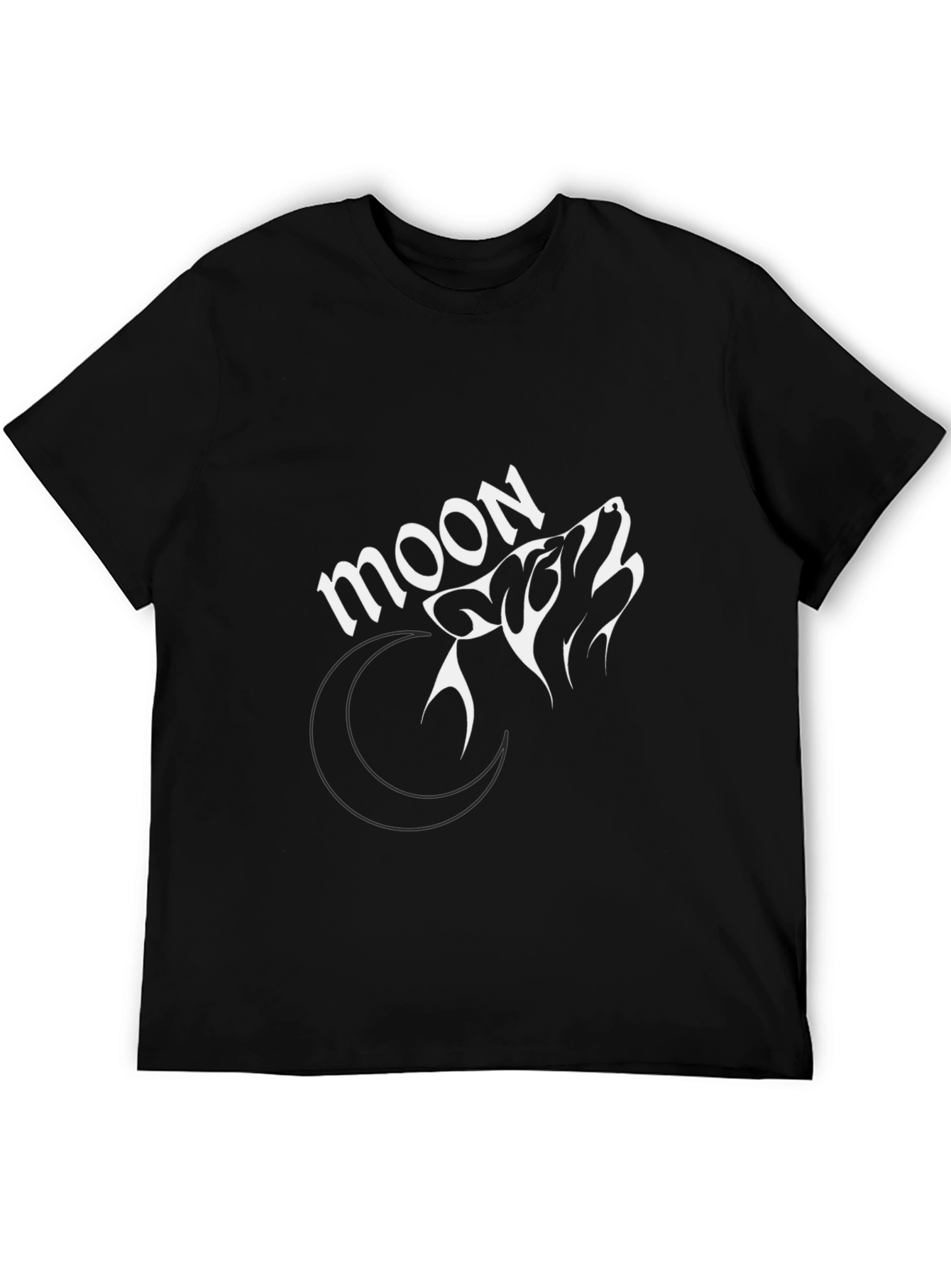 Moon Wolf Graphic Tee - Stylish Black T-Shirt