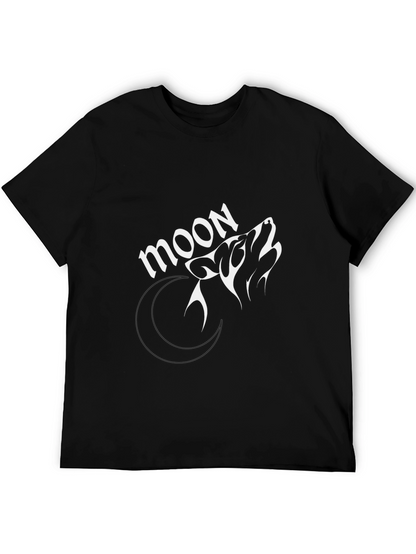 Moon Wolf Graphic Tee - Stylish Black T-Shirt