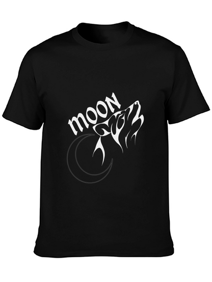 Moon Wolf Graphic Tee - Stylish Black T-Shirt