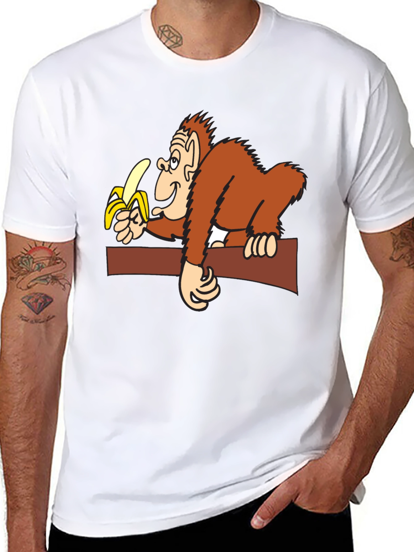 Funny Monkey Banana Graphic T-Shirt