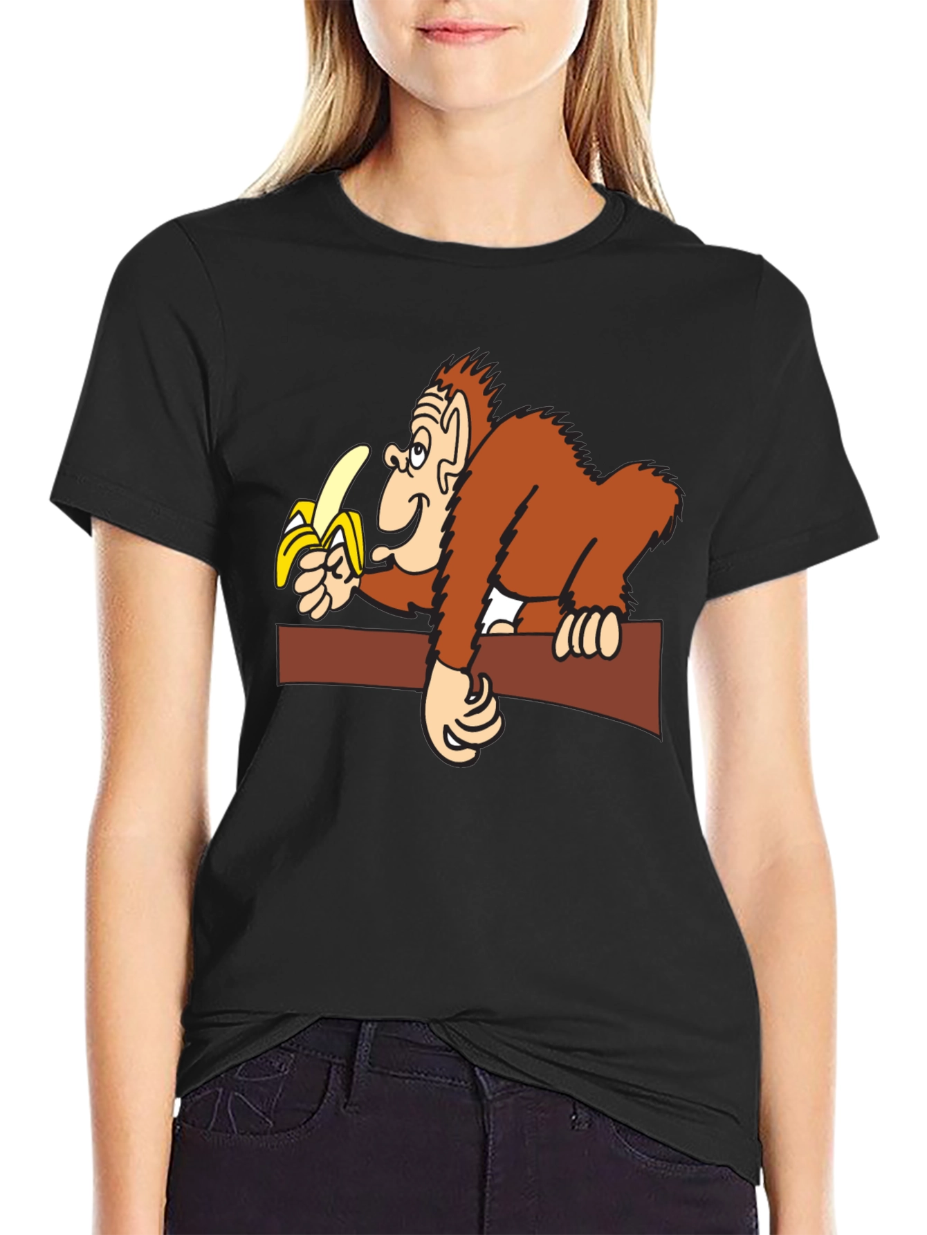 Funny Monkey Banana Graphic T-Shirt