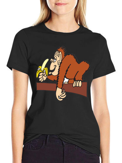 Funny Monkey Banana Graphic T-Shirt