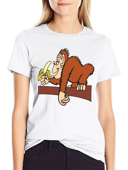 Funny Monkey Banana Graphic T-Shirt