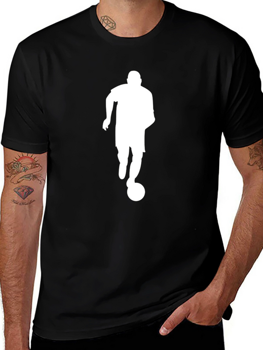Soccer Player Silhouette Black T-Shirt