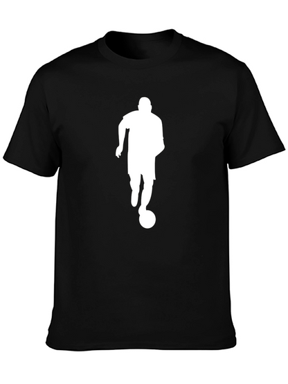 Soccer Player Silhouette Black T-Shirt