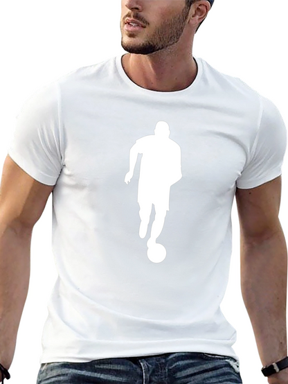 Soccer Player Silhouette Black T-Shirt