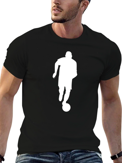Soccer Player Silhouette Black T-Shirt