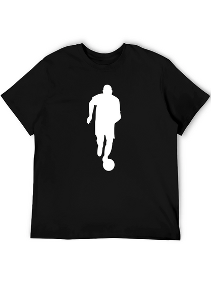Soccer Player Silhouette Black T-Shirt