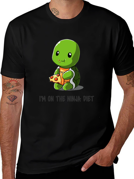 Ninja Diet Turtle Eating Pizza T-Shirt