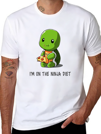 Ninja Diet Turtle Eating Pizza T-Shirt