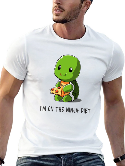 Ninja Diet Turtle Eating Pizza T-Shirt