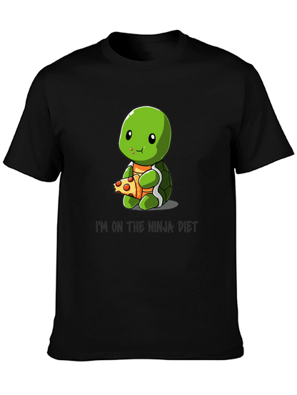 Ninja Diet Turtle Eating Pizza T-Shirt