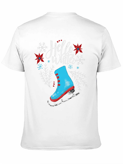 Hello Winter Ice Skate Graphic T-Shirt