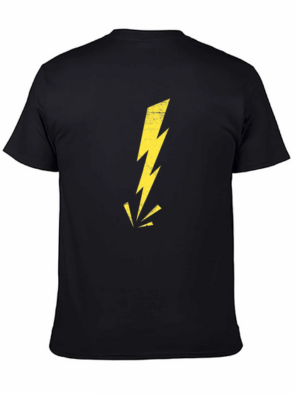 Black T-Shirt with Lightning Bolt Graphic
