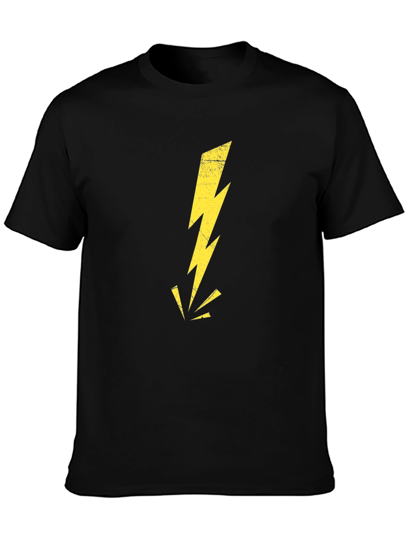 Black T-Shirt with Lightning Bolt Graphic