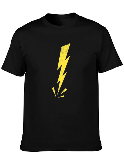 Black T-Shirt with Lightning Bolt Graphic