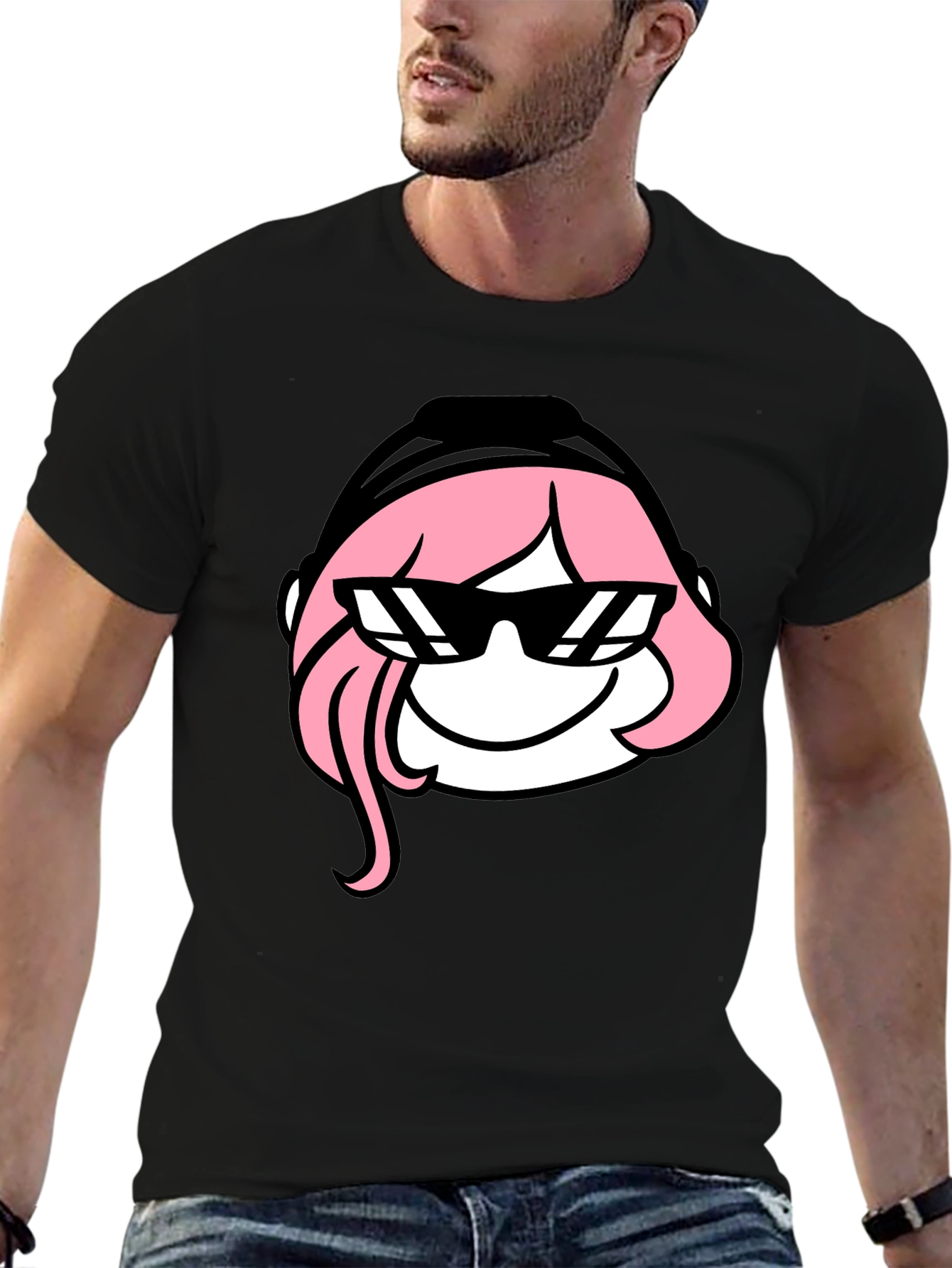 Cool Anya T-Shirt - Black Cartoon Graphic Tee
