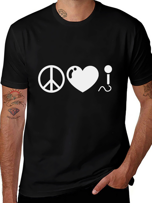 Peace Love Music Black T-Shirt