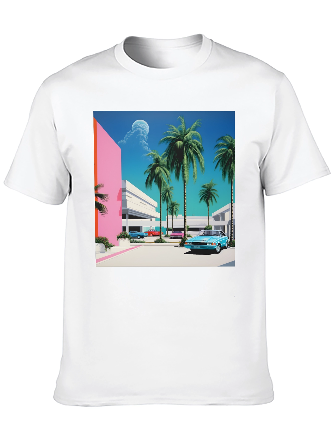 Miami Vice Style T-Shirt Retro Palm Beach