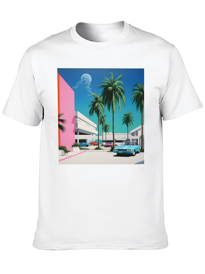 Miami Vice Style T-Shirt Retro Palm Beach