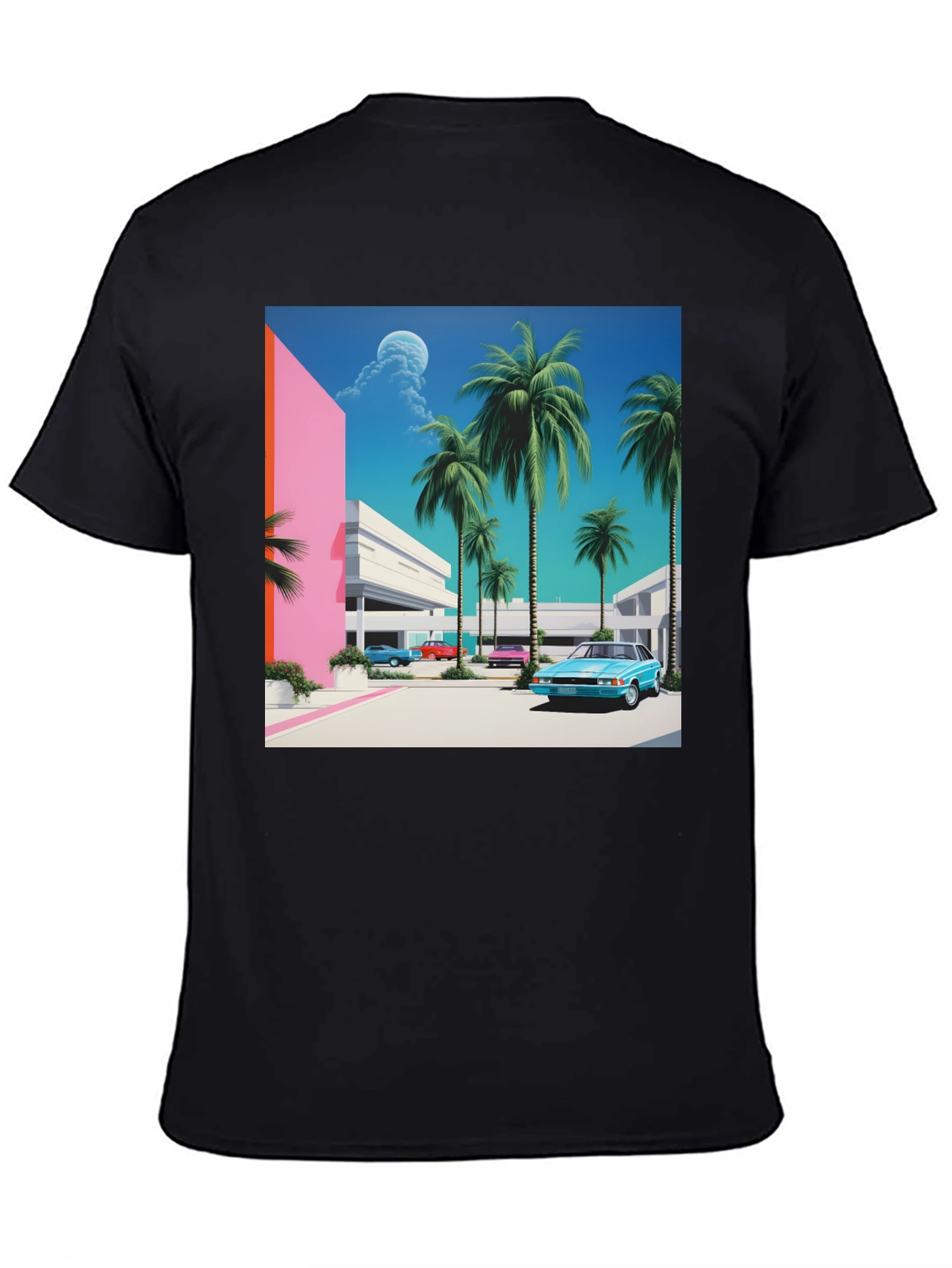 Miami Vice Style T-Shirt Retro Palm Beach