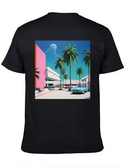 Miami Vice Style T-Shirt Retro Palm Beach