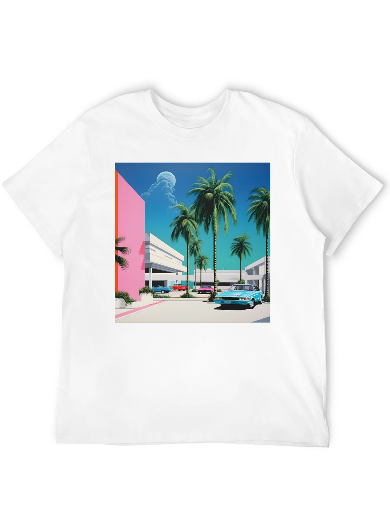 Miami Vice Style T-Shirt Retro Palm Beach