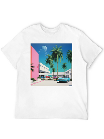 Miami Vice Style T-Shirt Retro Palm Beach