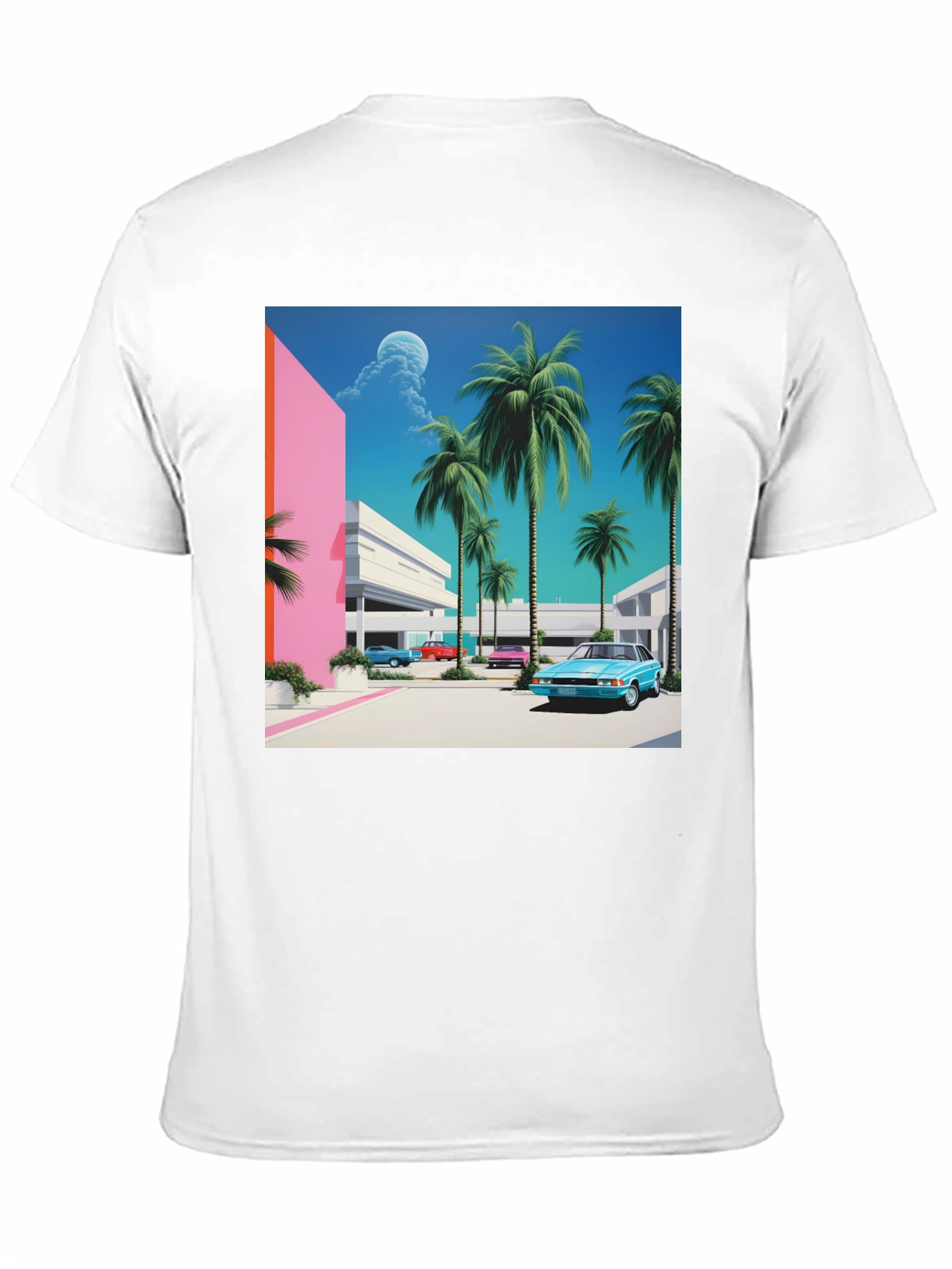 Miami Vice Style T-Shirt Retro Palm Beach