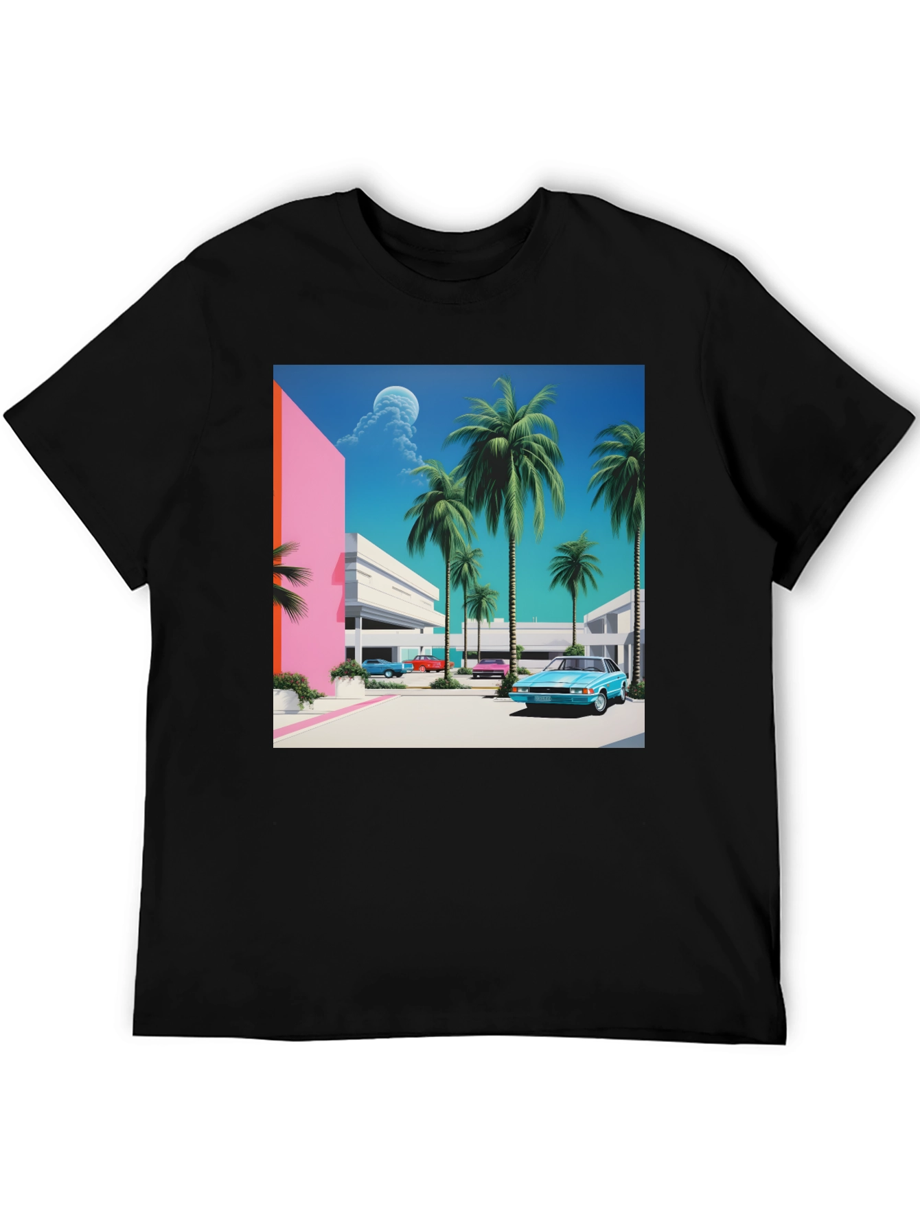 Miami Vice Style T-Shirt Retro Palm Beach