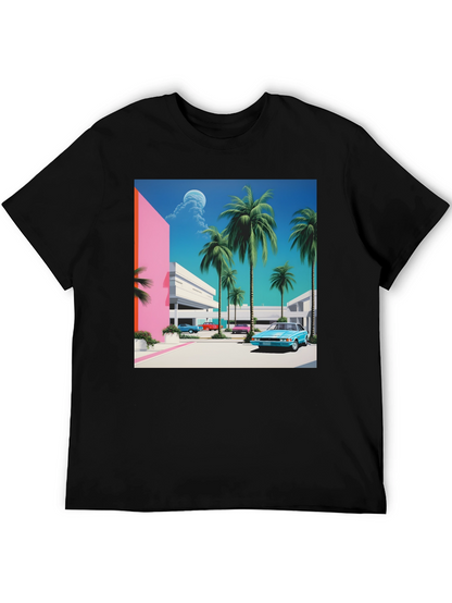 Miami Vice Style T-Shirt Retro Palm Beach
