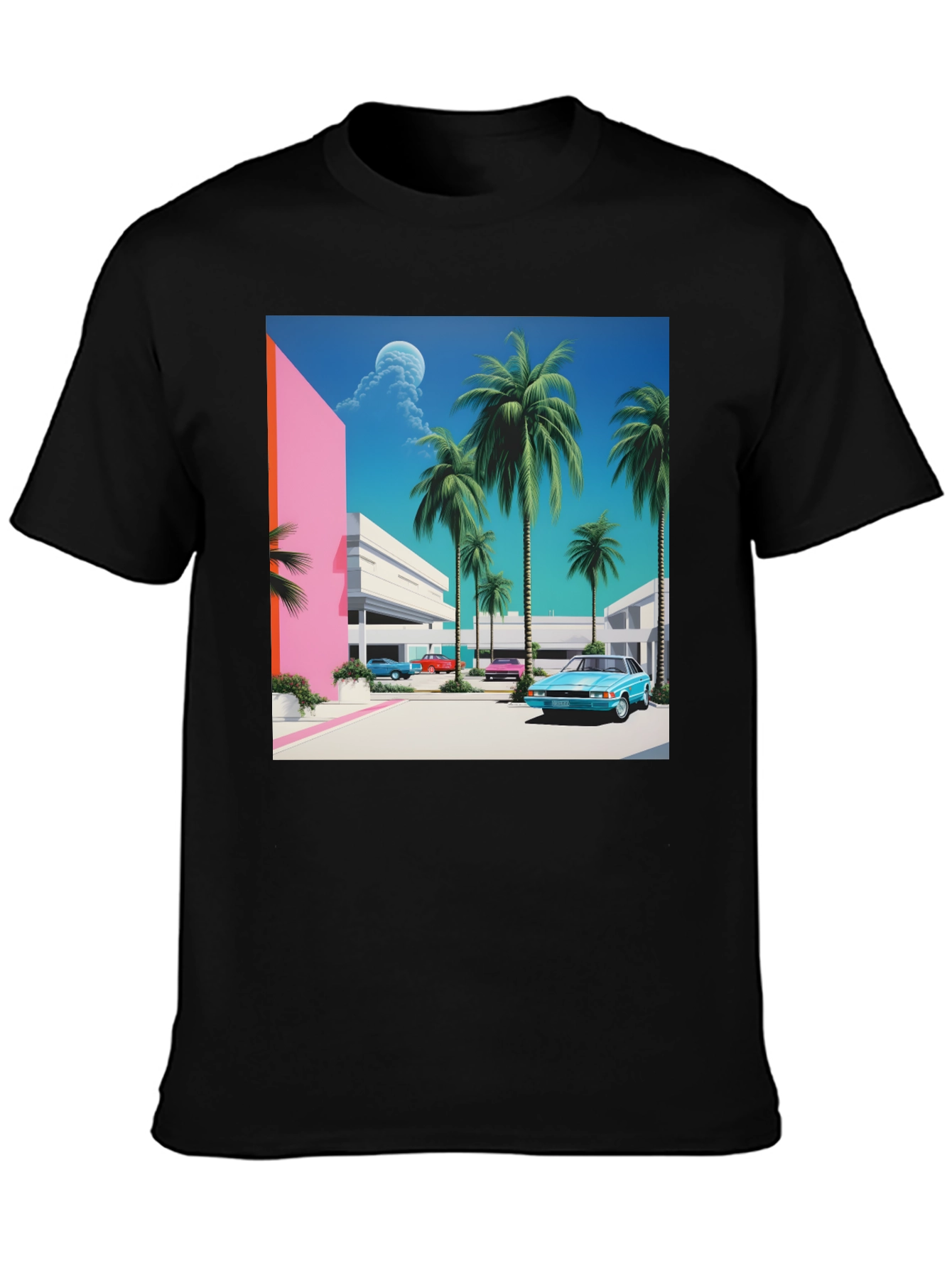Miami Vice Style T-Shirt Retro Palm Beach