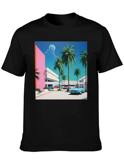 Miami Vice Style T-Shirt Retro Palm Beach