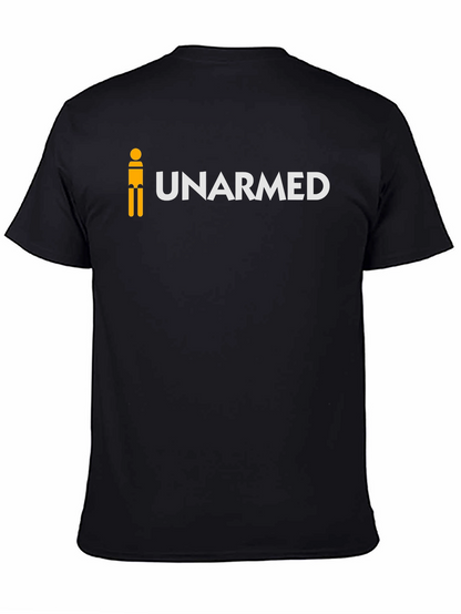 Unarmed Funny Humor Graphic Novelty Mens Black T-Shirt