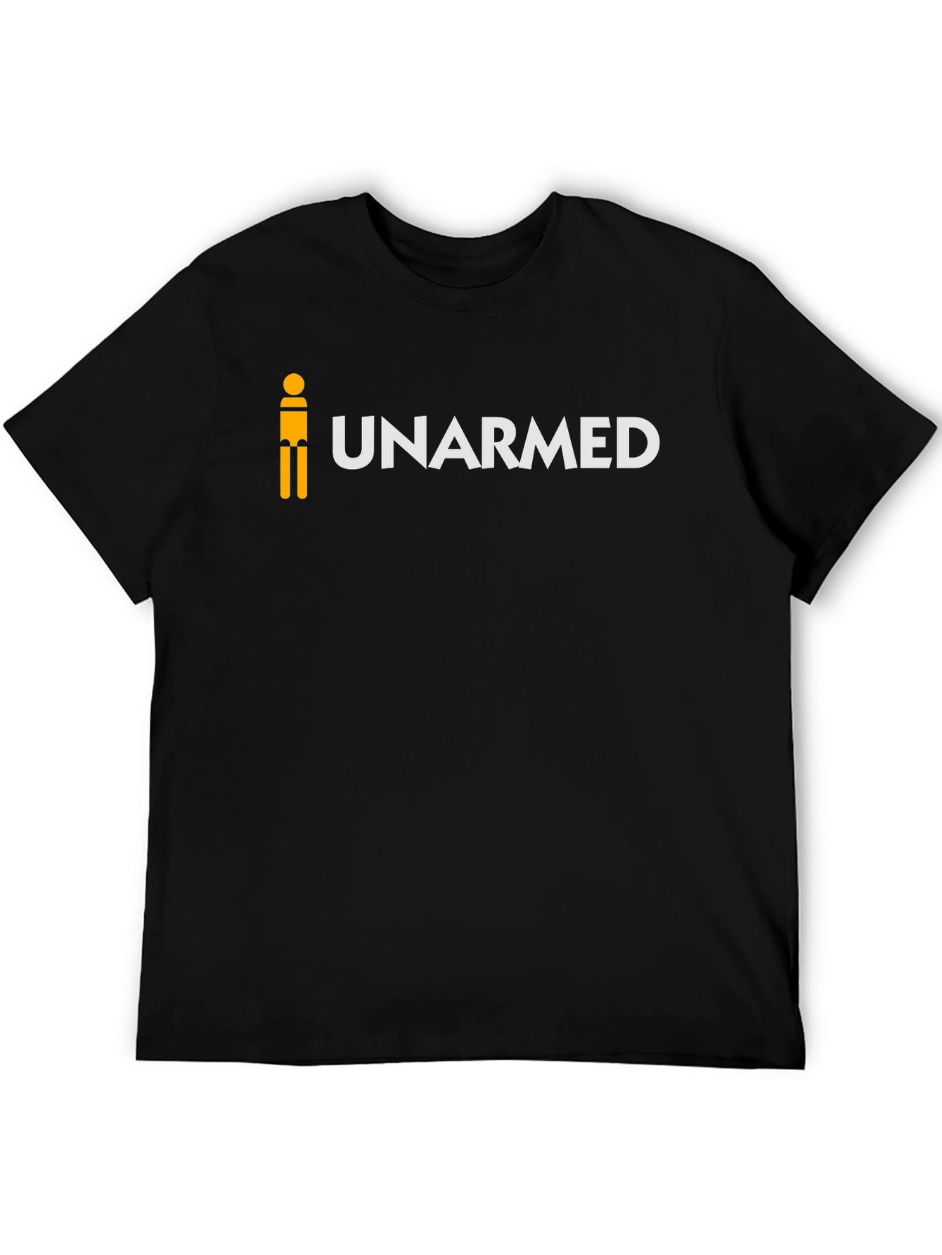 Unarmed Funny Humor Graphic Novelty Mens Black T-Shirt