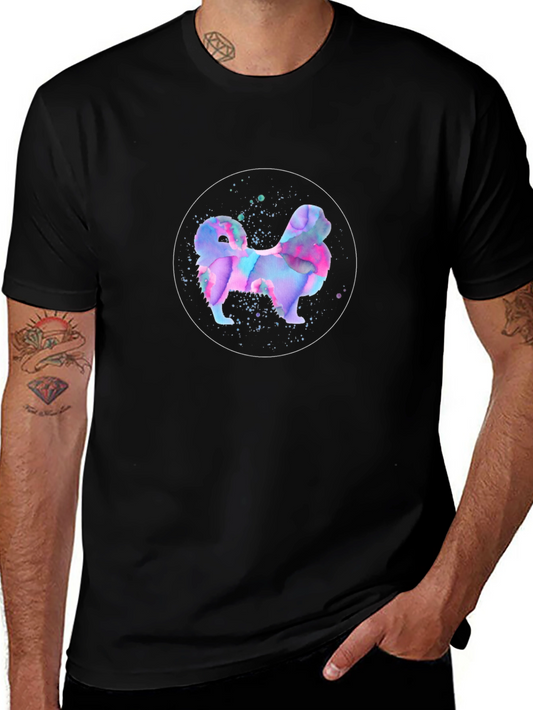 Dog Watercolor Art T-Shirt - Black