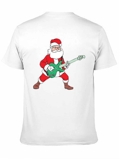 Santa Playing Guitar Graphic Tee