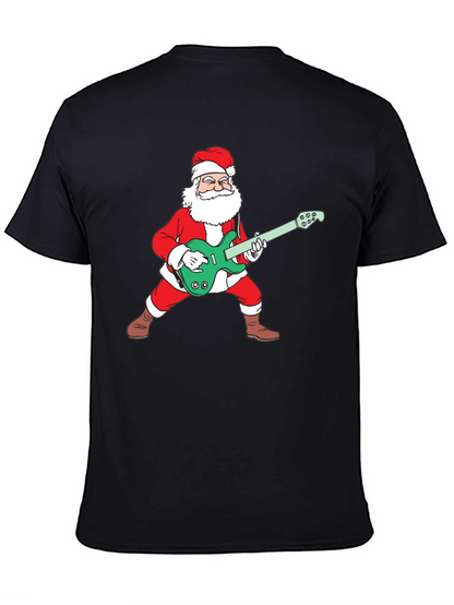 Santa Playing Guitar Graphic Tee