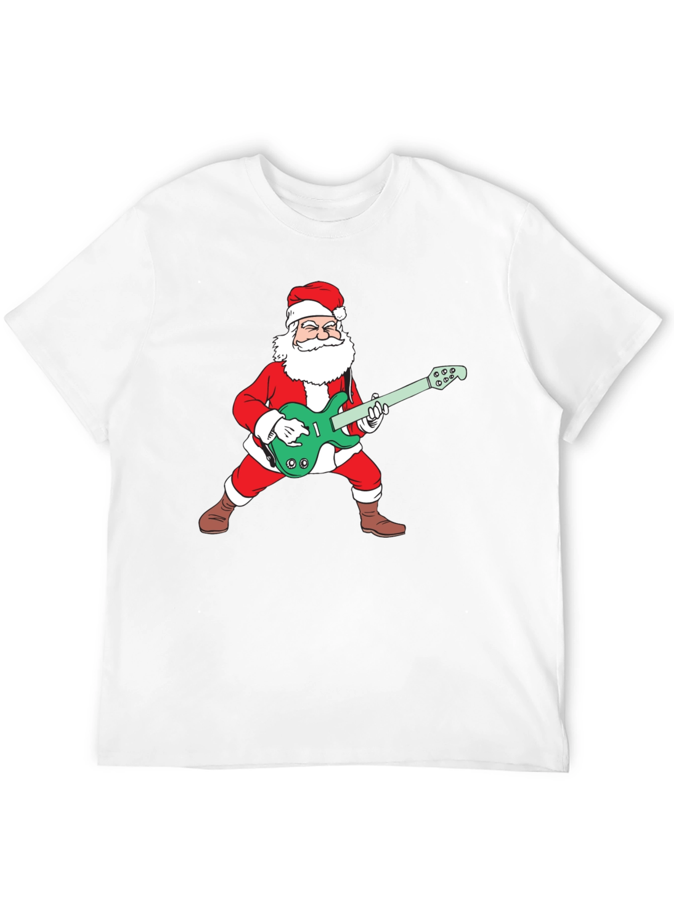 Santa Playing Guitar Graphic Tee