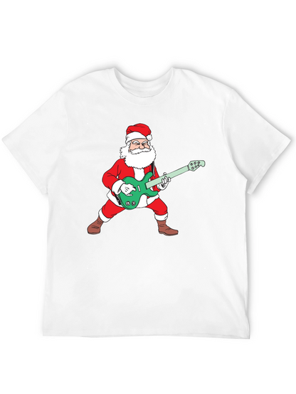 Santa Playing Guitar Graphic Tee