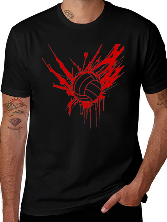 Volleyball Splash Graphic Tee - Black