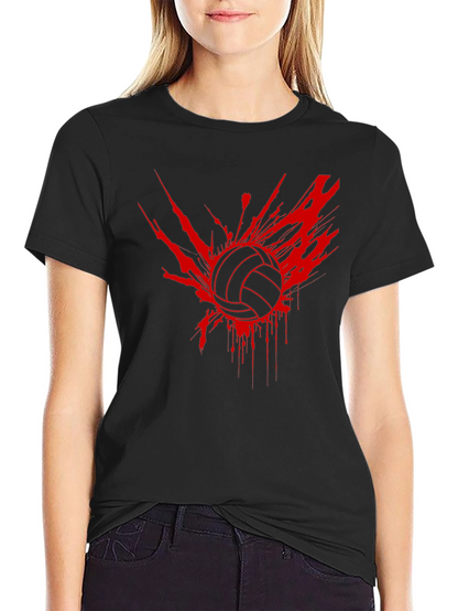 Volleyball Splash Graphic Tee - Black