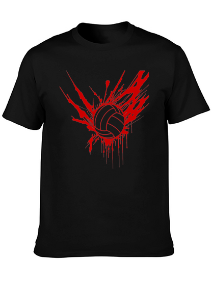 Volleyball Splash Graphic Tee - Black