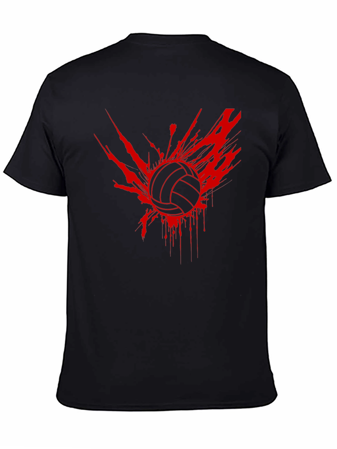Volleyball Splash Graphic Tee - Black
