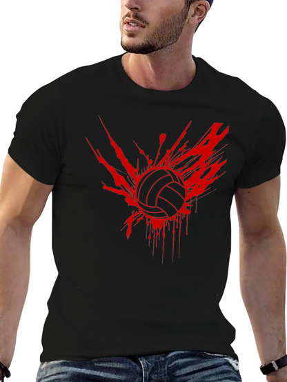 Volleyball Splash Graphic Tee - Black
