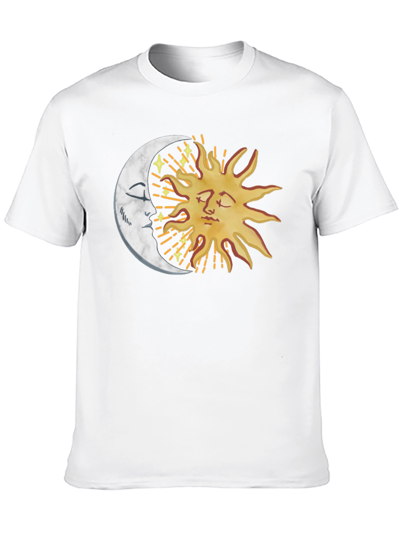 Celestial Sun & Moon Graphic Tee - Black