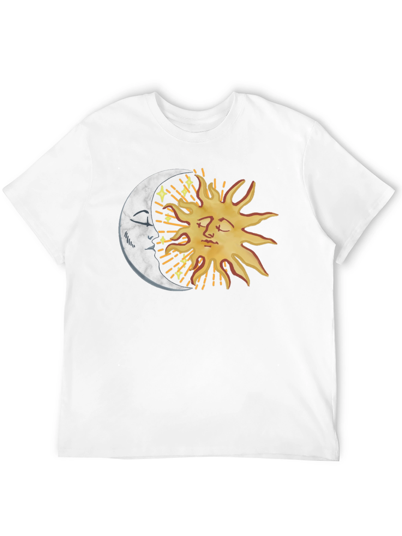 Celestial Sun & Moon Graphic Tee - Black